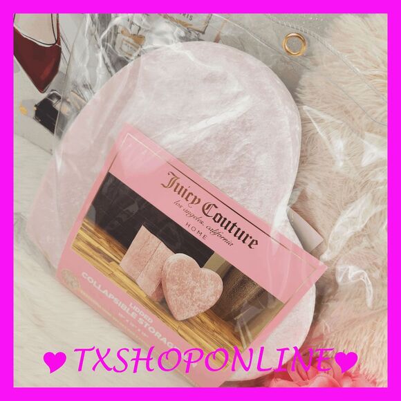 💗🎀{Juicy Couture} Lidded collapsible Heart Shaped Storage bin🎀💗 - Picture 5 of 11